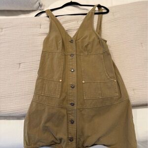 Free People Olive Button-Front Dress